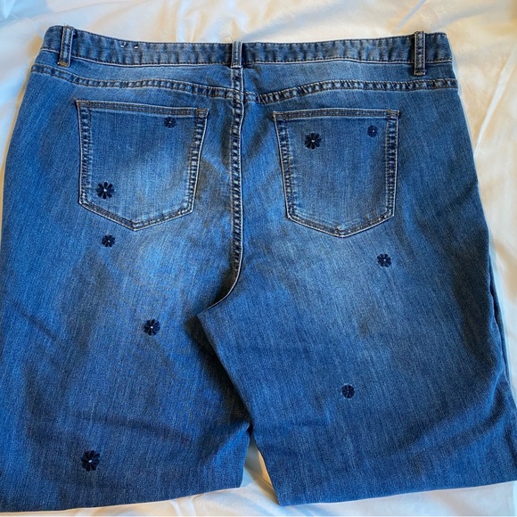 Westport Embroidered Blue Straight Leg Jeans - Picture 3 of 3